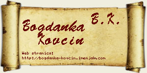 Bogdanka Kovčin vizit kartica